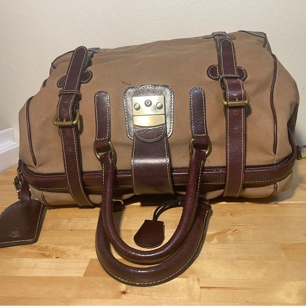 Mulholland Safari Bag, Canvas and leather trim